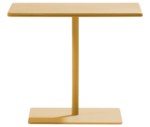 True Cremino side table with yellow glass top and central pedestal base.