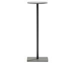 True Cremino table with compact rounded top and slim elongated central base.