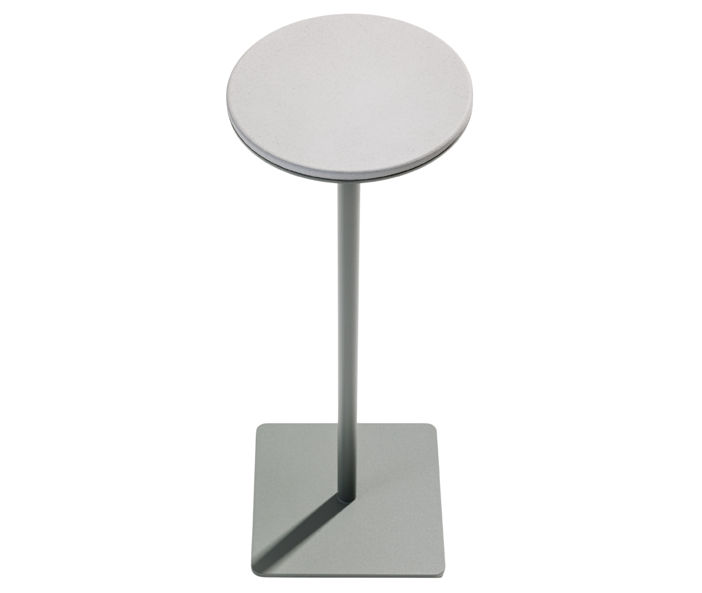 True Cremino table in top view with compact rounded top and slim elongated central base.