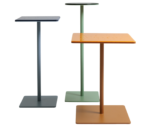 True Cremino tables with round and rectangular tops in different sizes and finishes.