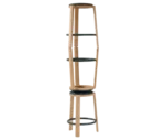 True Cute stools shown stacked vertically, highlighting their stackable design and compact storage.