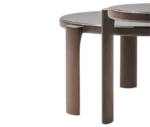 True Cute occasional tables, half close-up view with solid timber frames and glass tops.