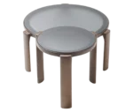 True Cute occasional tables, top view with solid timber frames and glass tops.