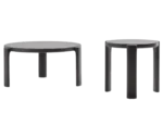True Cute occasional tables with solid timber frames and glass tabletops.