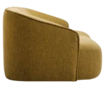 True Sibylla lounge chair shown in right-side view with yellow upholstery.