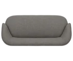 Top view of True Sibylla single-module sofa, in grey upholstery and curved backrest.