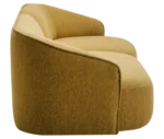 True Sibylla lounge modular sofa in right-side view, yellow upholstery and curved backrest.