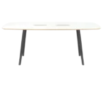 True Wing Working table in white timber top and dark timber legs.