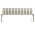 Urbantime Liberty.080 outdoor bench in front view, with backrest and white finish.